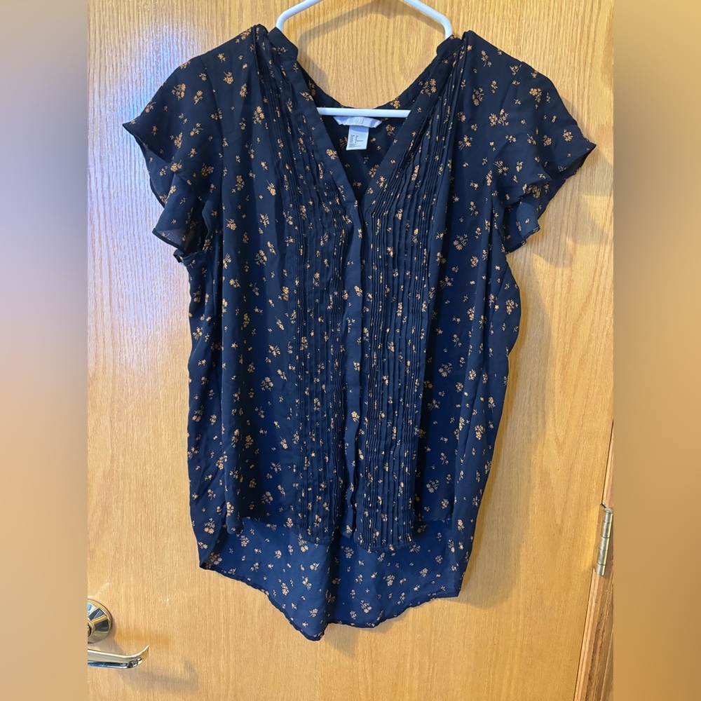 H&M Blue Floral Top